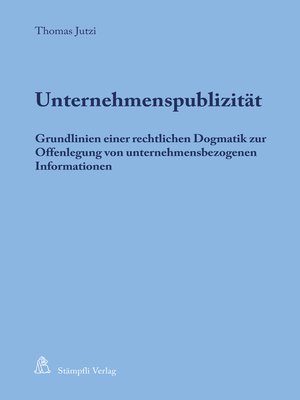 cover image of Unternehmenspublizität